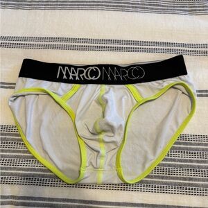 Marco Briefs for Men in Light Gray with Neon Yellow Trim